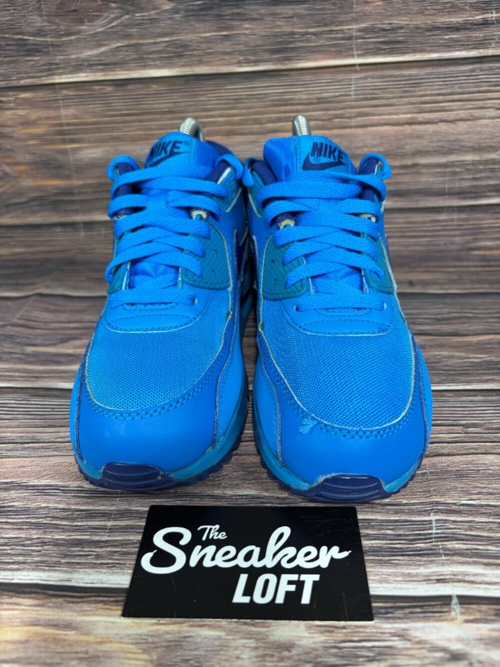 Nike Air Max 90 Photo Blue Deep Royal Women's Lace Up Sneakers Size 7.5 - Picture 2 of 8